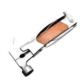 Mini Multifunctional Survival Hammer for Men Stainless Steel Emergency Escape Tools Wooden Lifesaving Hammer for Camping Hunting Hiking