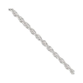 Diamond2Deal Sterling Silver 1.3mm Loose Rope Chain Necklace