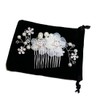 AVILMORE Flower Pearl Hair Comb Hair Ornament Rhinestone with Storage