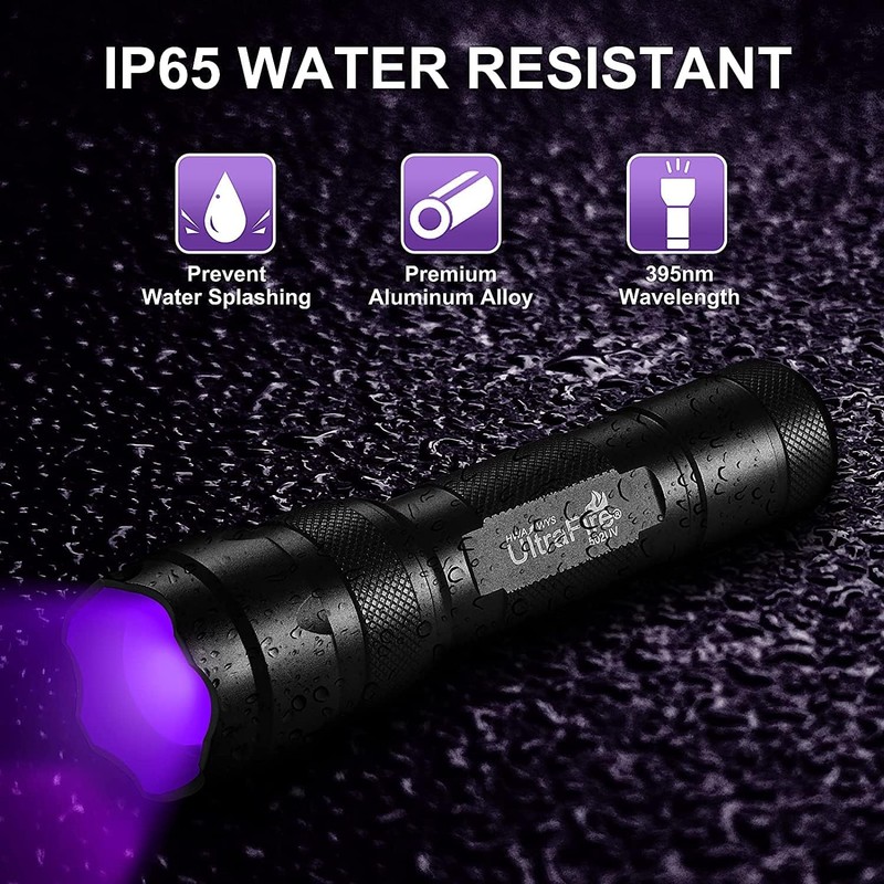 ULTRAFIRE Black Light UV Flashlight, Super Power UV 395-405 nm