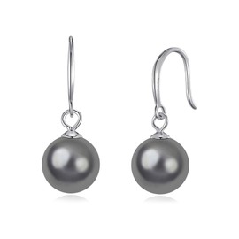 Philip Jones Sterling Silver Grey Pearl Drop Earrings
