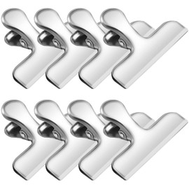 FINDMAG Chip Clip, 8 Pack Stainless Steel Bag Clips, Cute and Heavy Duty Snack Clips for Chip Bags, Food Packages, Fridge, Kitchen Storage and Food Organization
