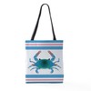 CafePress Blue Crab Striped 18"x18" Reusable Grocery Shopping Sling Tote