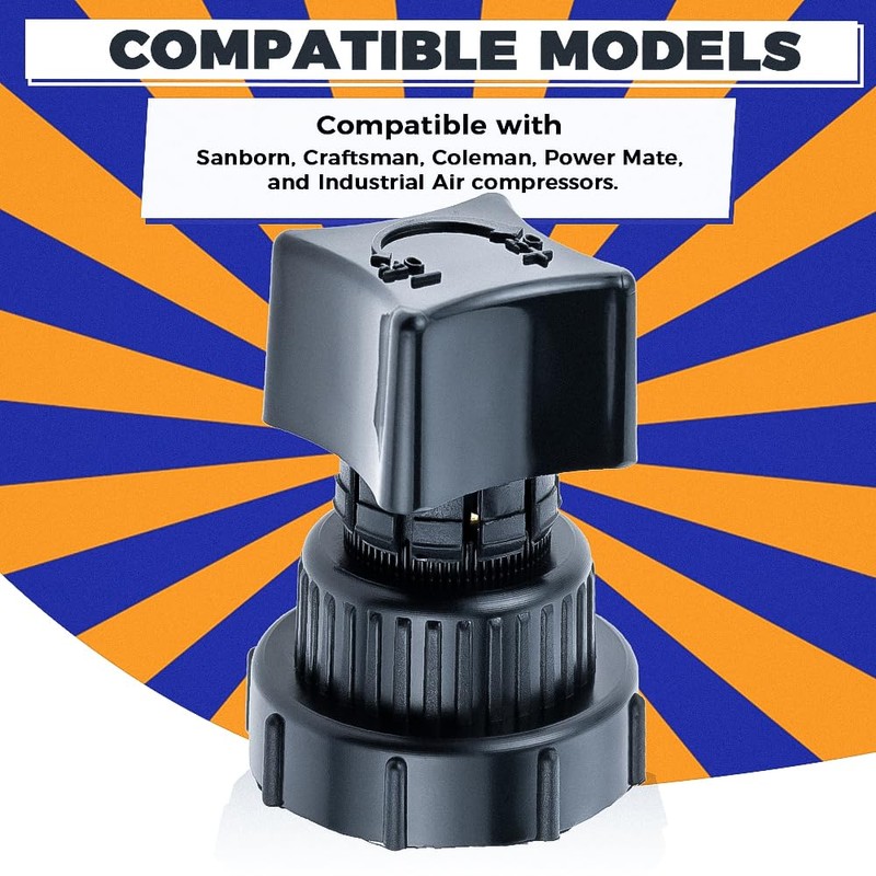 Yetaha Manifold Plastic Air Compressor Regulator Valve Knob, Compatible with