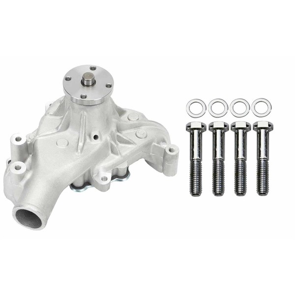 Lightweight Aluminum Long Style Water Pump with Chrome Bolts, Fits