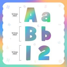 Lincia 72 Pcs Iridescent Bulletin Board Letters Including 26 Uppercase Letters 26 Lowercase 10 Numbers and 10 Punctuation Letters Alphabet Combo Set Letter Cutouts for Home School Chalkboard Decor