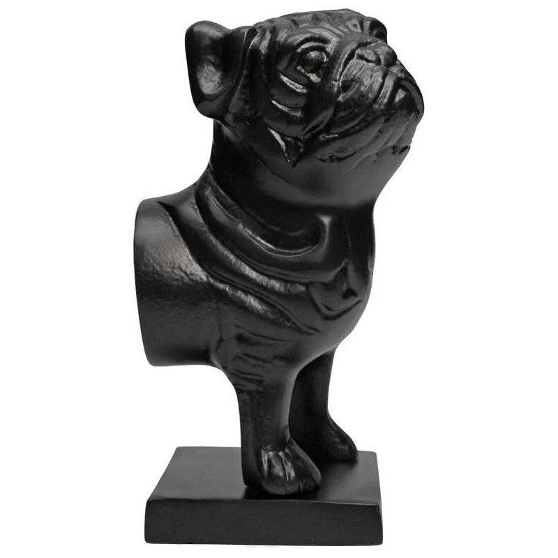 Livevie Pug Figure Decorative Bookends, Heavy Duty Metal Non-Skid Bookends