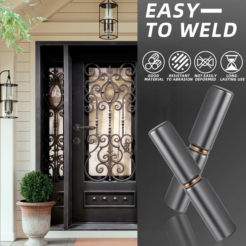 Weldable Hinges, 4PCS Weld On Hinges Heavy Duty, Carbon Steel