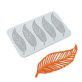 Fondant Lace Mat Embossed Lace Fondant Mold Decorative Flower Edge Tool with 5 Holes Feather