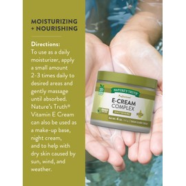 Nature's Truth Vitamin E Cream Complex | with Vitamin A & D | 4 oz | Moisturizing Skin Care Cream