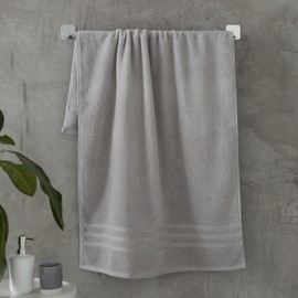 Catherine Lansfield Zero Twist Soft & Absorbent Cotton Bath Sheet Silver Grey