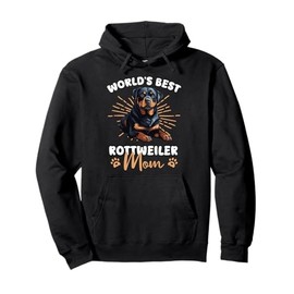 Rottweiler Groovy World's Best Rottweiler Mom Pullover Hoodie