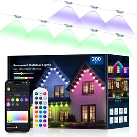 lemonrole 200FT Permanent Outdoor Lights -RGB Eaves Lights with App Control Remote,DIY Scene Modes IP67 Waterproof Outside LED Light for Christmas, Holiday, Daily, House Roof Eternity Lighting