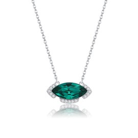 AENEAS Marquise Necklace Sterling Silver Marquise Crystal Necklace Green Pendant Jewelry Marquise Gifts for Women