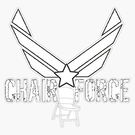 HOF Trading Chair Force Military Vinyl Sticker Waterproof Decal Laptop Wall Window Bumper Sticker 5"