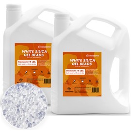 Wisesorb 15LBS Pure White Silica Gel Desiccant Beads, 1-3mm Reusable Silica Beads, Moisture Absorber