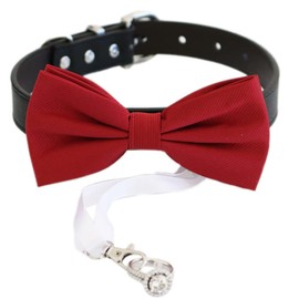 Dog Bow Tie ring bearer collar, Pet accessory, puppy lovers, Proposal, Red bow tie collar, Dog ring bearer, Wedding dog collar