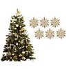 12pk Glitter Snowflake Hanging Decorations, Christmas Tree Snowflake Baubles/Ornaments (Gold)