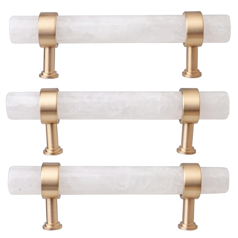 Rockcloud Pack of 2 Rock Crystal Stone Drawer Pulls Handle