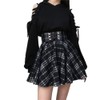 Women's Plaid A-line Skirt Goth High Waist Pleated Flare Short