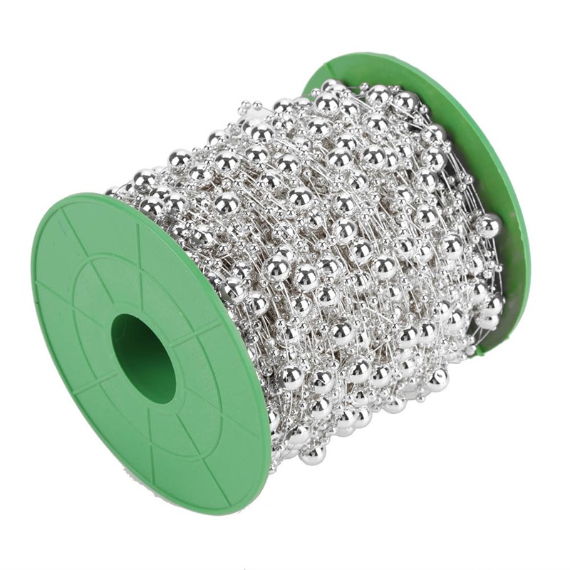 60m/roll Electroplating Pearl Wire Beads Garland String DIY Wedding Decoration