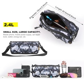 Rhinowalk Bike Handlebar Bag, Bicycle Front Bag Shoulder Bag Storage Bag with Shoulder Strap for Road Mountain Bike Cycling Travel (Camouflage grey)