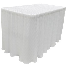 4 Foot Folding Table Cloth White 24x48x29