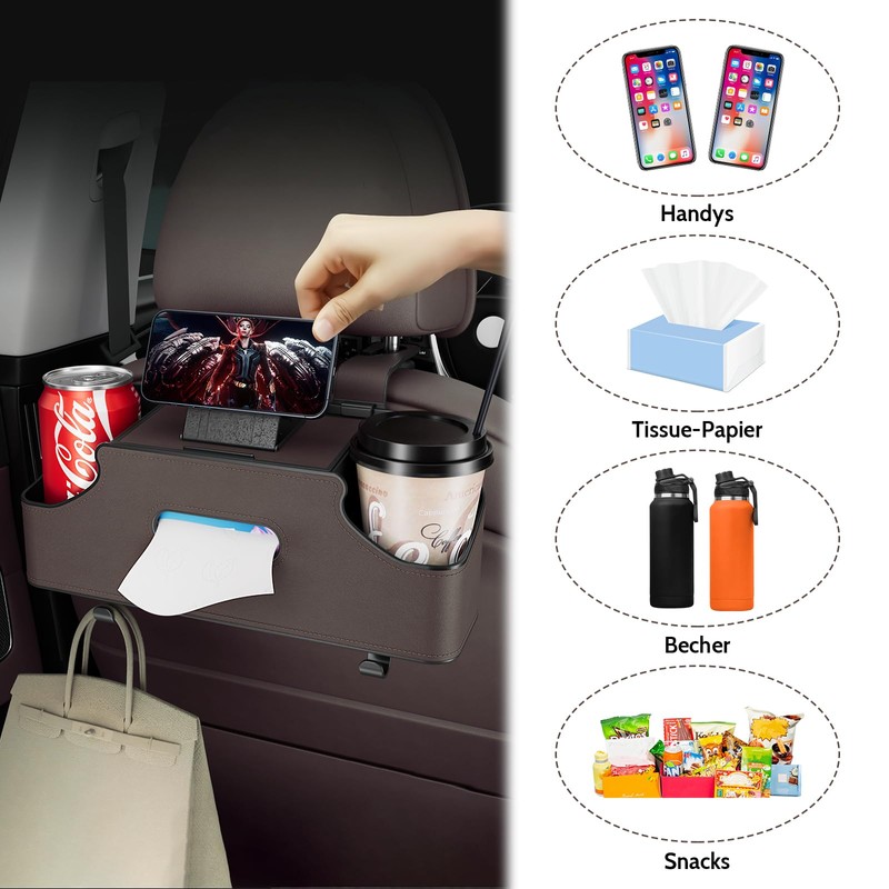 Figarge Car Seat Backrest Organiser Tissue Hanging Bag Multifunctional Organiser