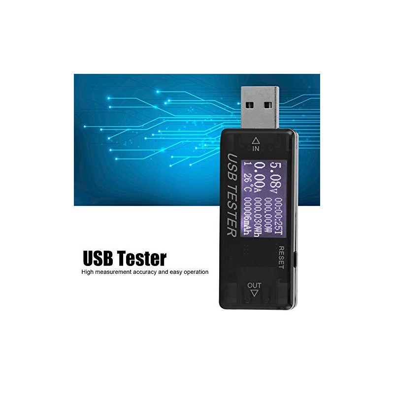 Medidor de Corriente y Voltaje USB Digital 8 en 1,