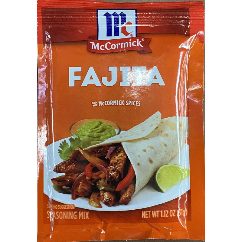McCormick FAJITA Seasoning Sauce Mixes 1.12 oz Packet - 2