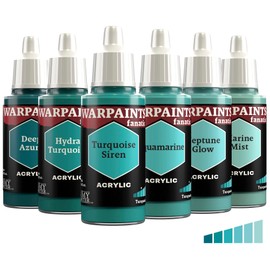 The Army Painter, Warpaints Fanatic Flexible Triad: Turquoises 6 x 18ml Acrylic Paint Miniature Hobby Paint For Miniature Wargaming