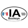 US Decal, Inc. Buckeye, Iowa Oval Sticker with State Flag