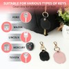 Leather Car Key Fob Cover Sleeve Protector with Keychain