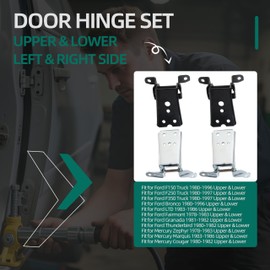 Riyhch 4PCS Upper & Lower Door Hinge Set Left & Right Side for Ford F150 F250 F350 Bronco LTD Fairmont Granada Thunderbird 1978-1997, for Mercury Zephyr Marquis Cougar 1978-1986, 925-066 925-068