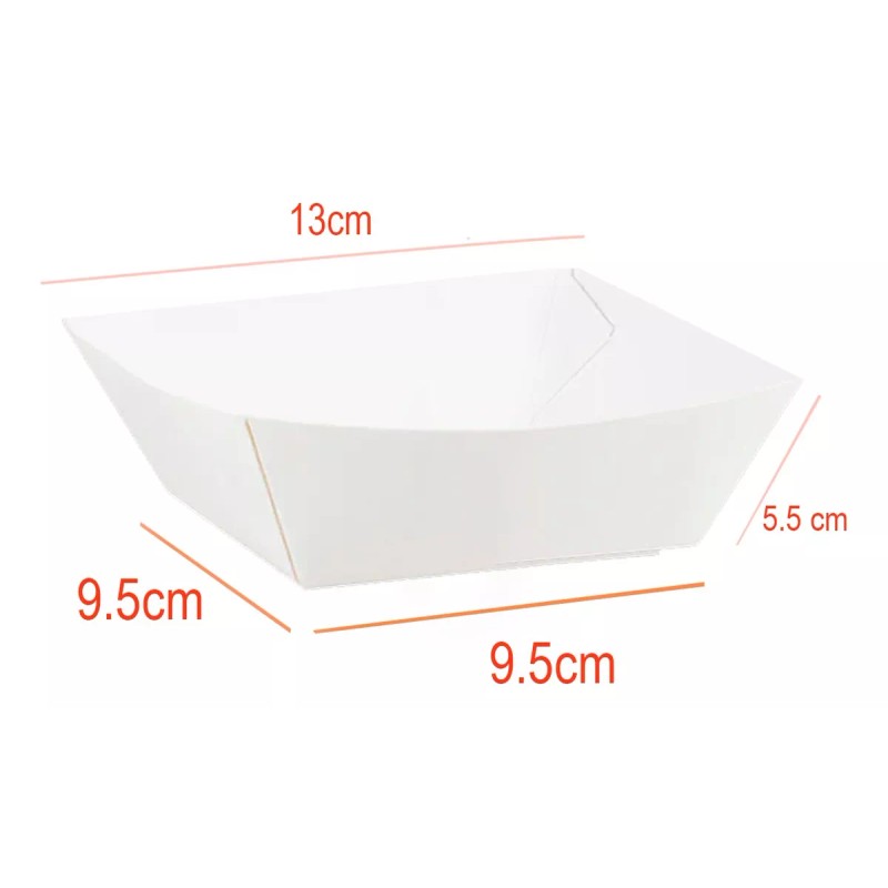 Empaques Brooks 100pz Charola Blanca Cartoncillo Para Alimentos Armable