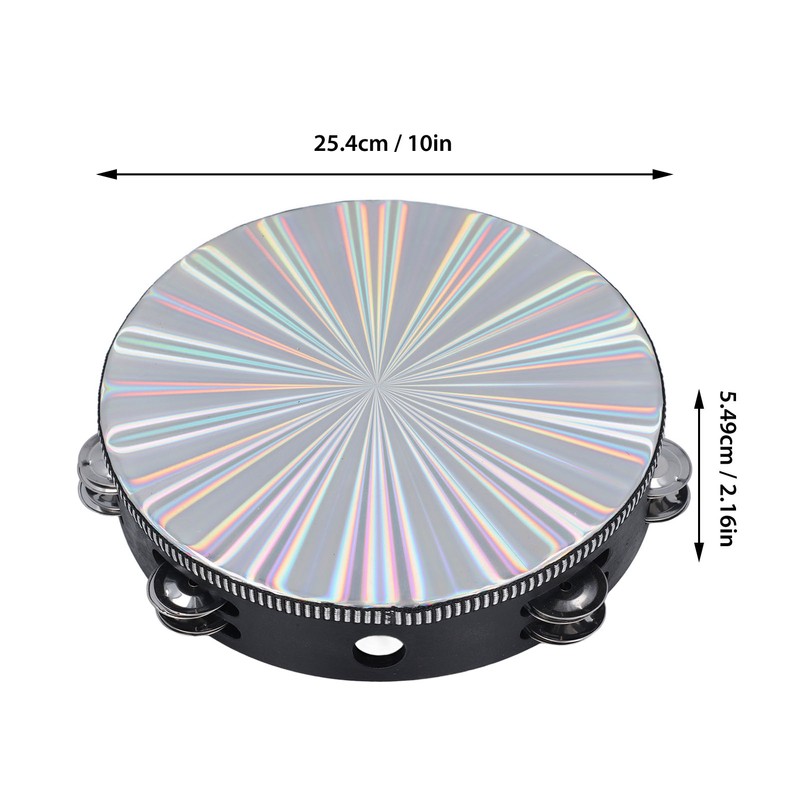Radiant Tambourine Reflective Clear Crisp Sound Double Row Bell Drum