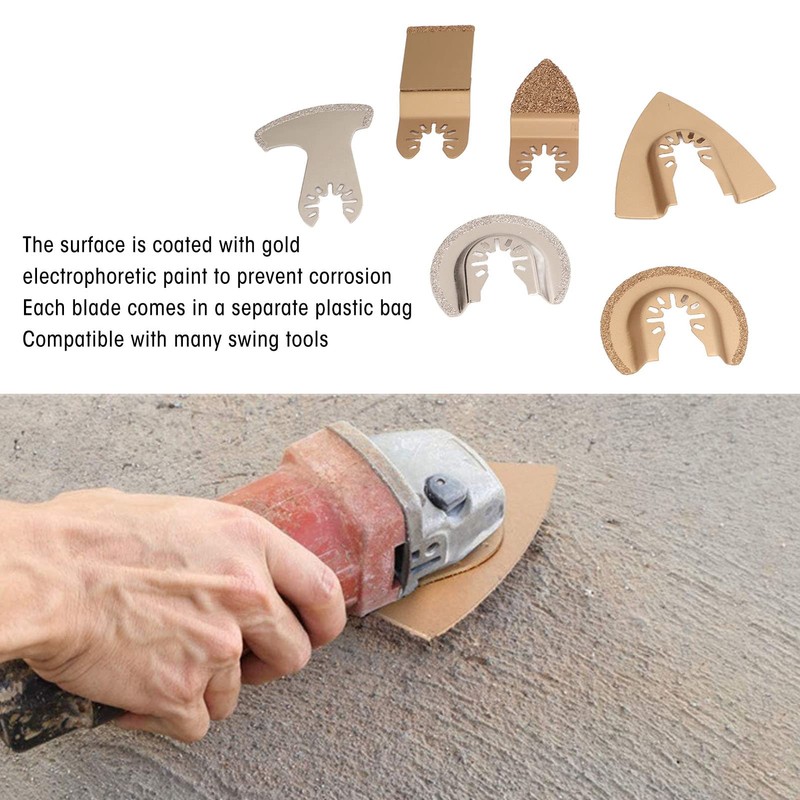 Mixed Multitool Saw Blade Oscillating Diamond Carbide Saw Blade 6PCS