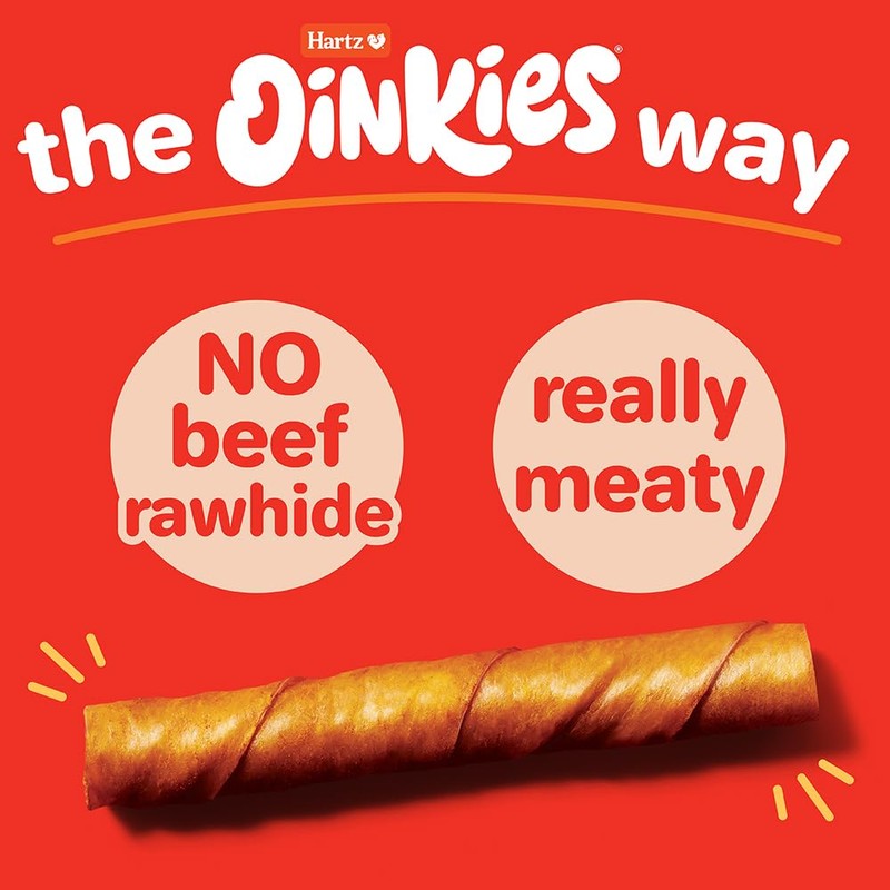 Hartz Oinkies Smoked Twists with Naturally Smoked Pork Rawhide-Free Dog