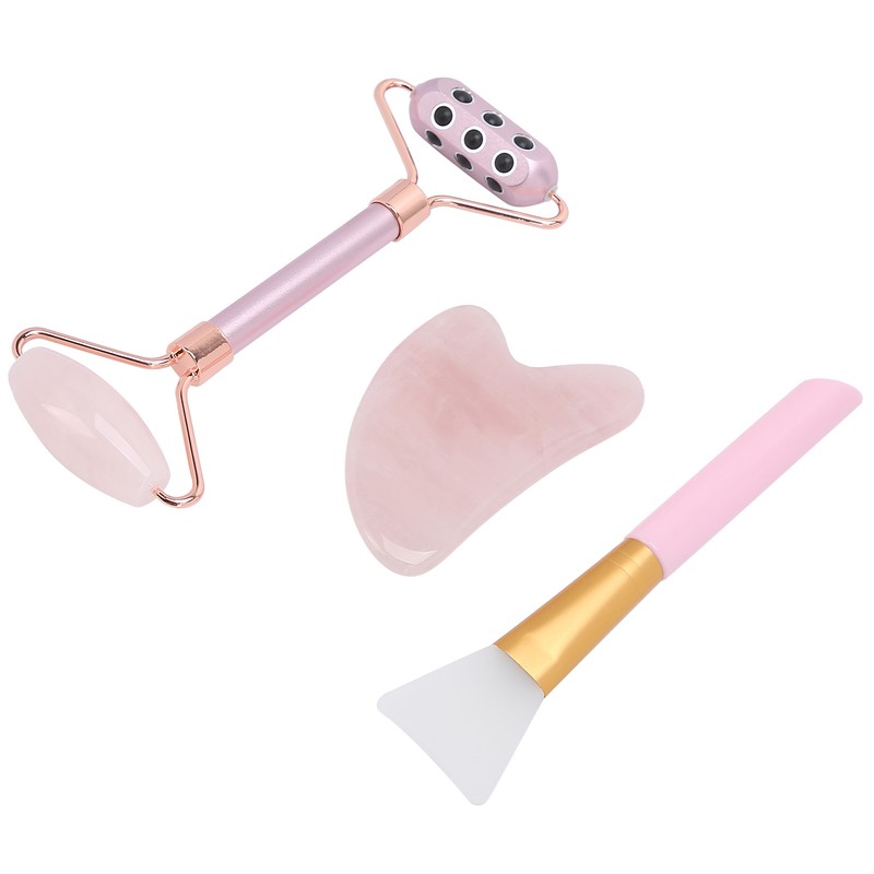 Face Roller Massager Gua Sha Board Mask Brush Set Beauty