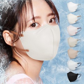 Hellozebra [Cool Sensation Mask, Small] Summer 3D Small Face Mask, Non-woven Fabric, 3D Mask, Cooling Sensation, Women's, Bi-color Mask, Wire, Pollen Countermeasure, Disposable 30 Pieces (Cold Feeling