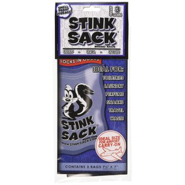3pc Stink Sack Smell Proof Storage Bags - Black - 7.5" x 7"