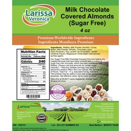 Milk Chocolate Covered Almonds (Sugar Free) (4 oz, ZIN: 525741)