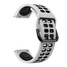SDUTIO 20mm 22mm Quick Release Rubber watch band-Stretchy Soft Breathable Silicone Sport Band for Men Women 22mm White_Black