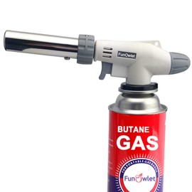 Butane Torch Kitchen Blow Lighter - Culinary Torches Chef Cooking Professional Adjustable Flame with Reverse Use for Creme, Brulee, BBQ, Baking, Jewelry by FunOwlet (Butane Fuel Not Included)