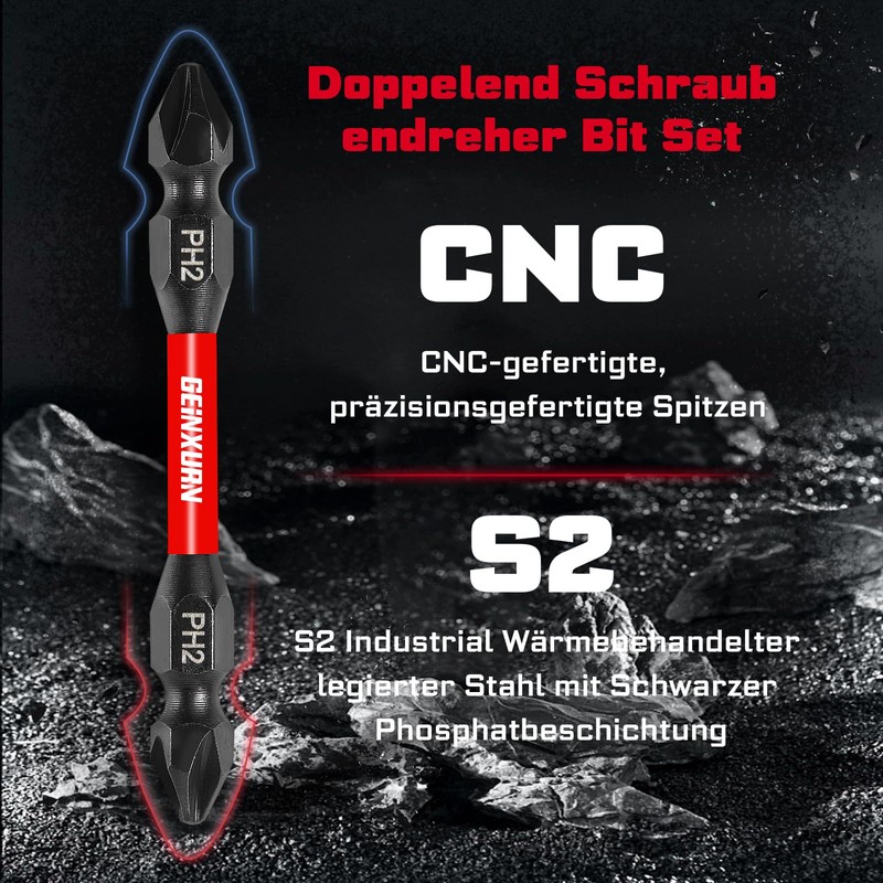 20-Piece T20-T25/PH2-PH2 Torx Phillips Impact Resistant Double End Screwdriver Bit
