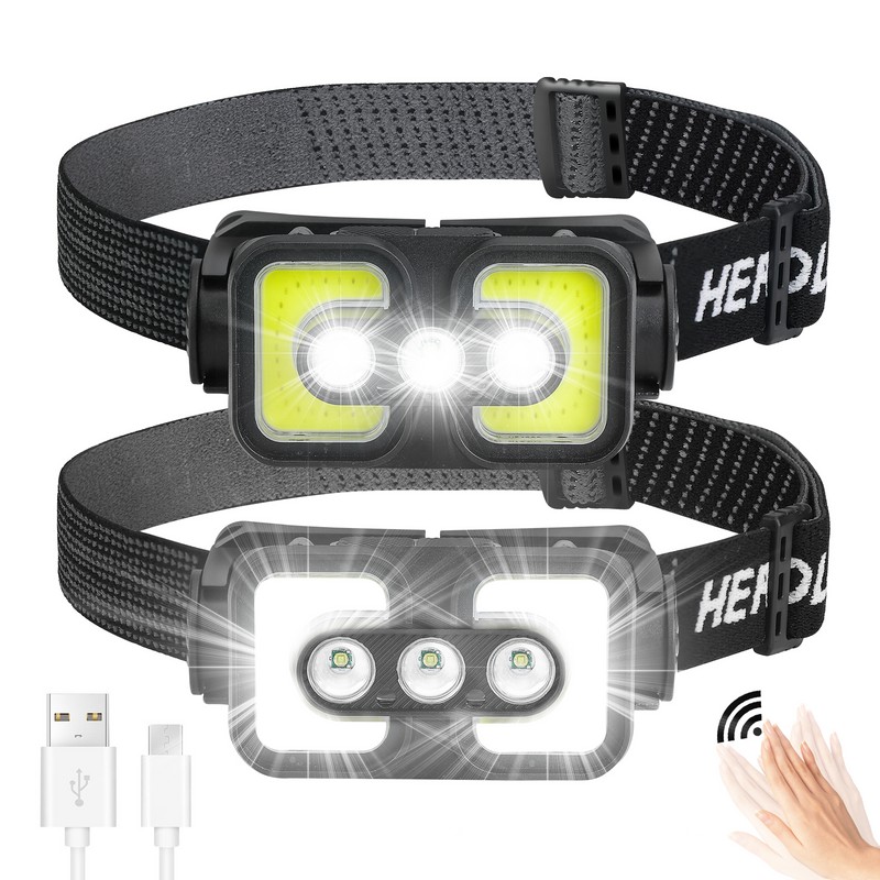 Unbranded COB LED Headlamp USB Rechargeable Headlight Torch Work Lamp