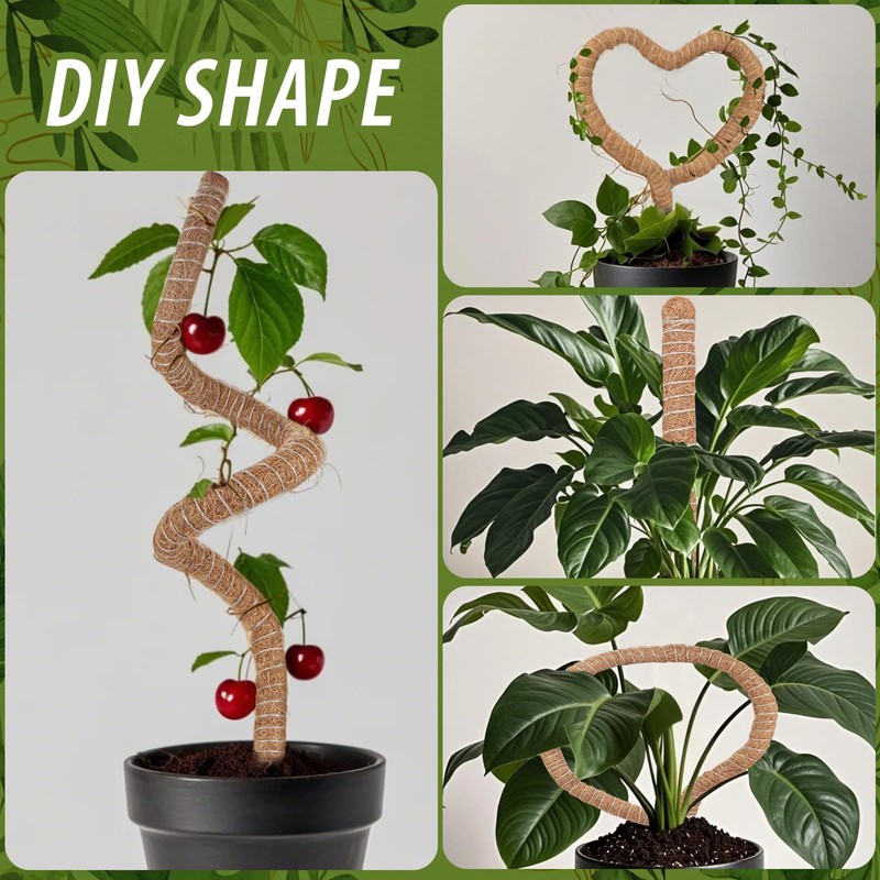 3 Pack Moss Pole, 28" 48" 63" Monstera Plant Support
