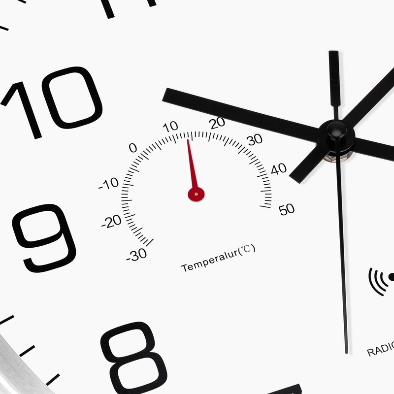 Couperos Wireless Wall Clock Silent with Thermometer and Hygrometer Wireless