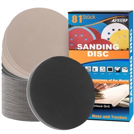 Pack of 81 Sandpaper 125 mm Velcro Wet Dry Professional Sanding Discs Round Silicon Carbide Sanding Sheets (with Grit 240/400/600/800/1000/1500/2000/3000 x10) for Random Orbital Sanders ALPXUXP