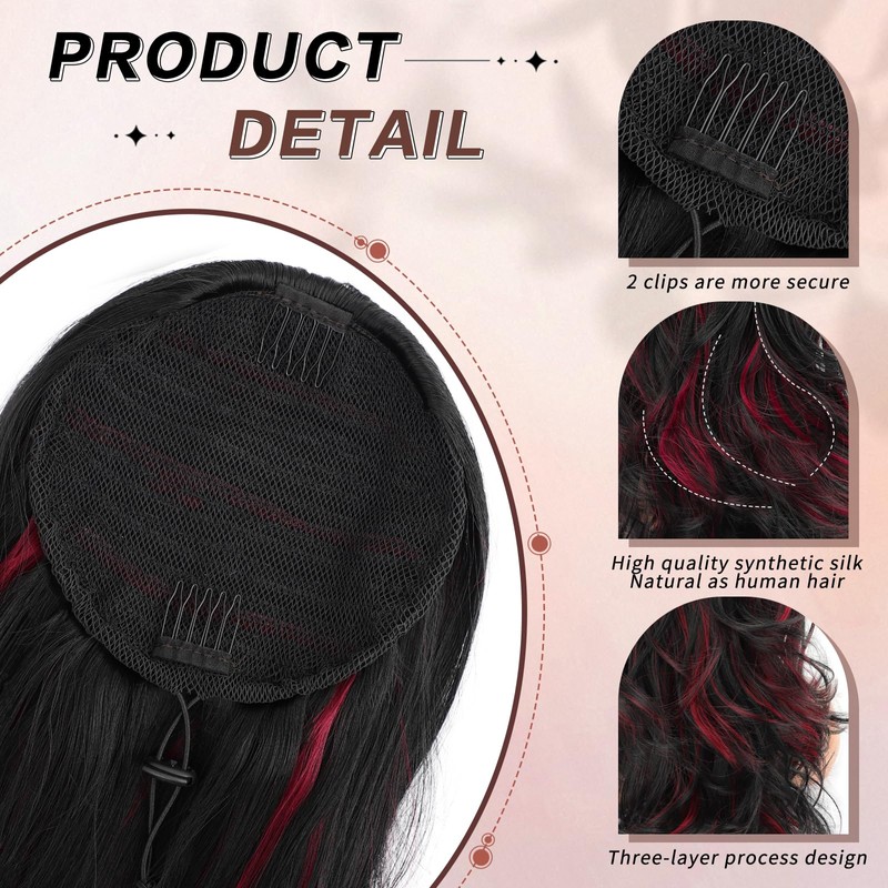 Ponytail Extension Drawstring Ponytail for Women 26" Long Wavy Curly